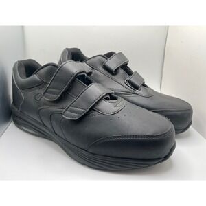 InStride Newport Walking Shoes Men's 12 sS Black Leather Double Strap Comfort